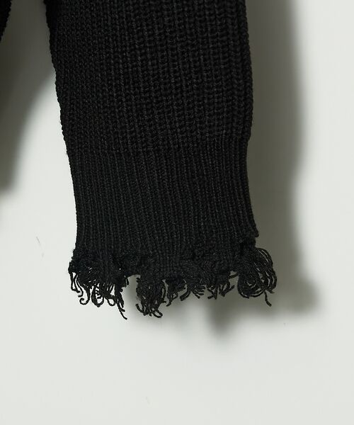 ABAHOUSE / アバハウス ニット・セーター | 【AH ABAHOUSE】畦編み ダメージ クルーネックニット プルオーバー | 詳細6