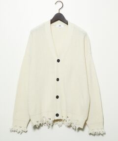 ABAHOUSE / アバハウス カーディガン・ボレロ | 【AH ABAHOUSE】畦編み ダメージニットカーディガン