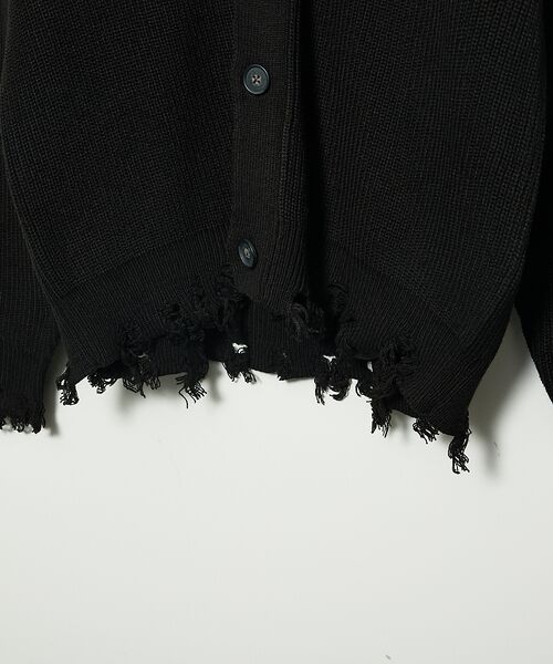 ABAHOUSE / アバハウス カーディガン・ボレロ | 【AH ABAHOUSE】畦編み ダメージニットカーディガン | 詳細7