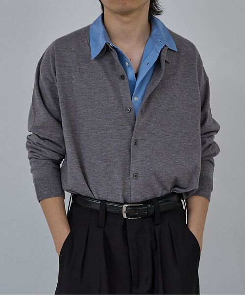 ABAHOUSE / アバハウス ニット・セーター | 【AH ABAHOUSE】カシミヤタッチ ニットシャツカーディガン | 詳細3