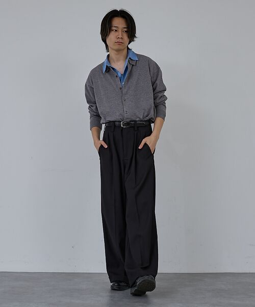 ABAHOUSE / アバハウス ニット・セーター | 【AH ABAHOUSE】カシミヤタッチ ニットシャツカーディガン | 詳細4