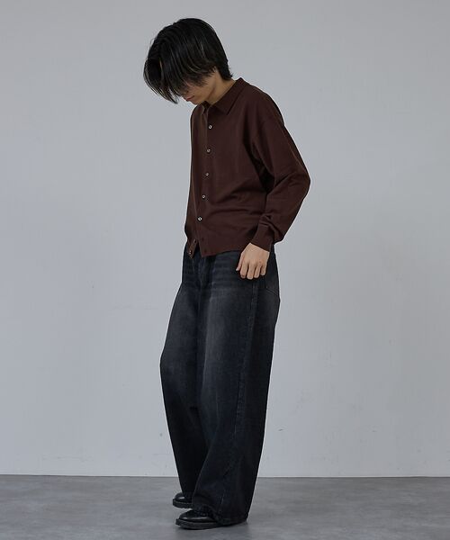 ABAHOUSE / アバハウス ニット・セーター | 【AH ABAHOUSE】カシミヤタッチ ニットシャツカーディガン | 詳細7