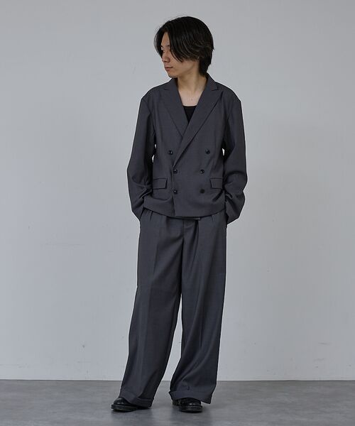 ABAHOUSE / アバハウス スラックス・ドレスパンツ | 【AH ABAHOUSE】2タック ワイドストレートスラックス / セットアップ | 詳細4