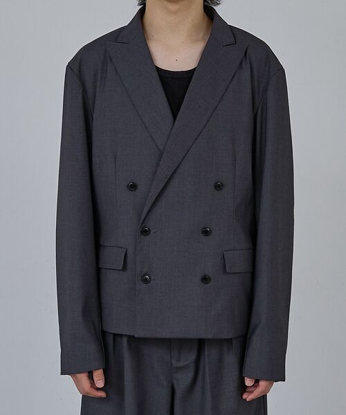 ABAHOUSE / アバハウス テーラードジャケット | 【AH ABAHOUSE】クロップド ダブルテーラードジャケット / セットアッ | 詳細2