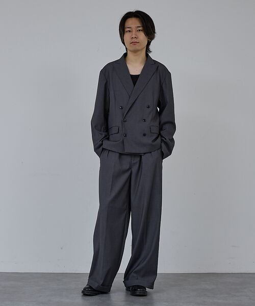 ABAHOUSE / アバハウス テーラードジャケット | 【AH ABAHOUSE】クロップド ダブルテーラードジャケット / セットアッ | 詳細4