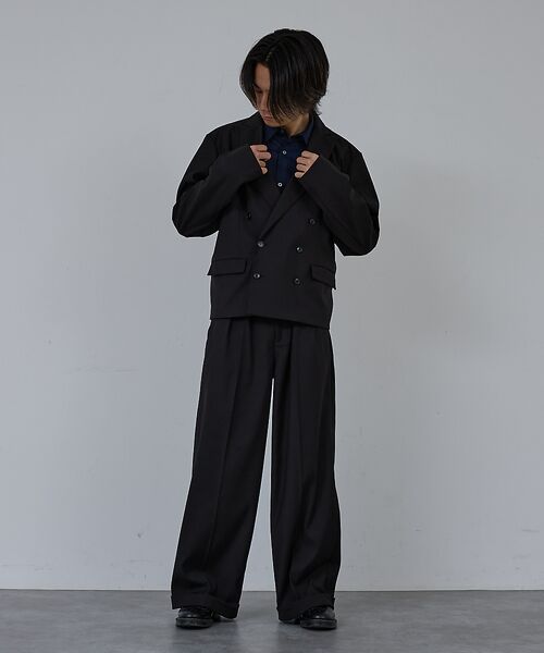 ABAHOUSE / アバハウス テーラードジャケット | 【AH ABAHOUSE】クロップド ダブルテーラードジャケット / セットアッ | 詳細8
