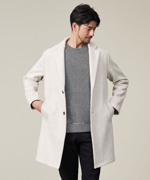 ABAHOUSE/アバハウス 【スエードライク】ボンディング チェスターコート グレージュ 50 ABAHOUSE/アバハウス 【スエードライク】ボンディング チェスターコート グレージュ 50