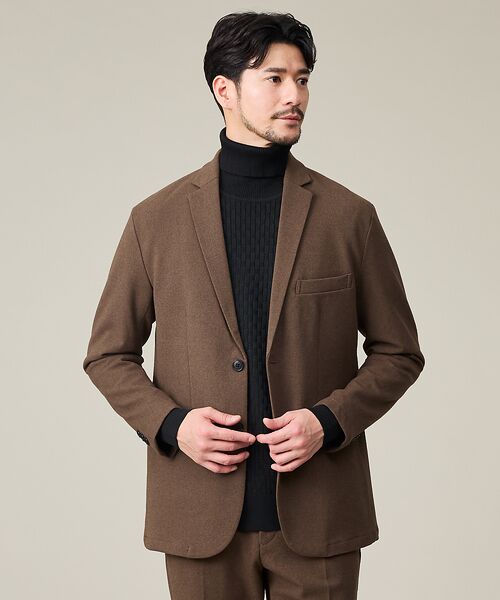 ABAHOUSE/アバハウス 【WINTER SHIELD】カシミヤタッチ ジャケット / セットアップ対応 ブラウン 50 ABAHOUSE/アバハウス 【WINTER SHIELD】カシミヤタッチ ジャケット / セットアップ対応 ブラウン 50