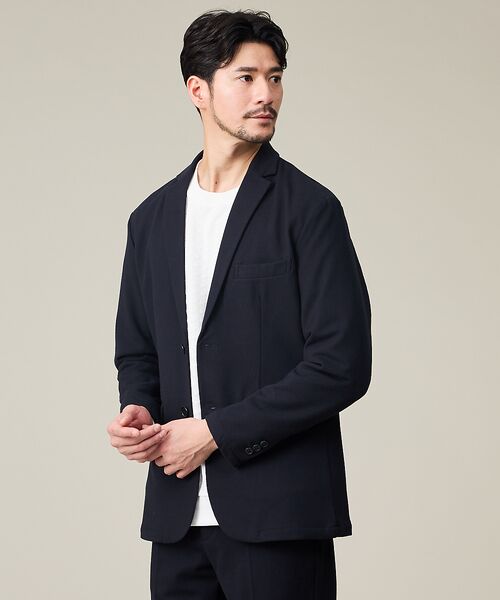 ABAHOUSE / アバハウス テーラードジャケット | 【WINTER SHIELD】カシミヤタッチ ジャケット / セットアップ対応(ネイビー)
