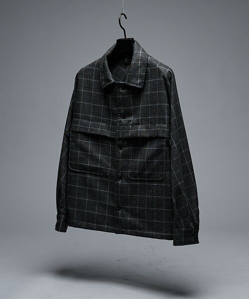 ABAHOUSE / アバハウス ブルゾン | 【セットアップ対応】ウールライク チェック CPOシャツブルゾン / ボックスシ | 詳細11