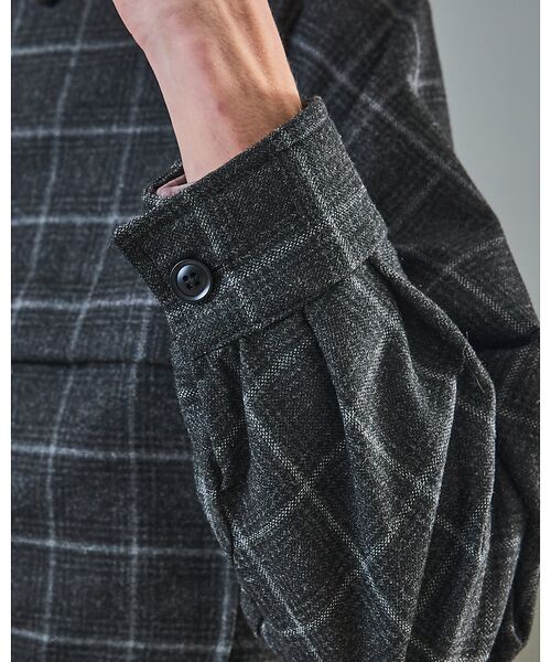 ABAHOUSE / アバハウス ブルゾン | 【セットアップ対応】ウールライク チェック CPOシャツブルゾン / ボックスシ | 詳細7