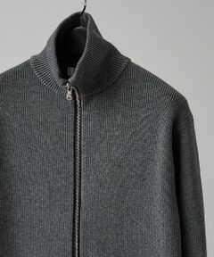 ABAHOUSE / アバハウス ニット・セーター | 12ゲージ 畦編み ドライバーズニット / ダブルジップ