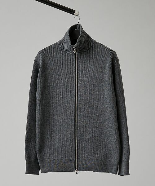 ABAHOUSE / アバハウス ニット・セーター | 12ゲージ 畦編み ドライバーズニット / ダブルジップ | 詳細2