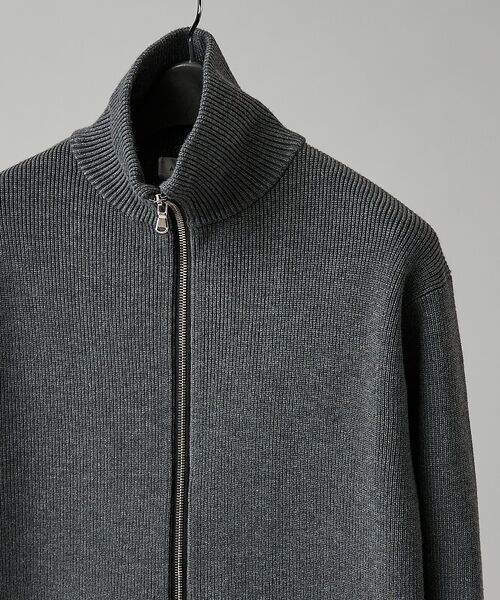 12ゲージ 畦編み ドライバーズニット / ダブルジップ