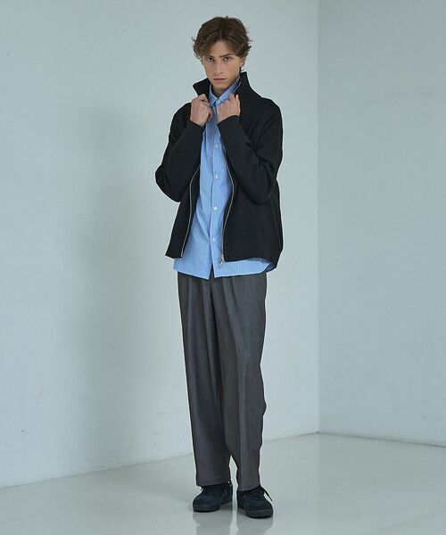 ABAHOUSE / アバハウス ニット・セーター | 12ゲージ 畦編み ドライバーズニット / ダブルジップ | 詳細3