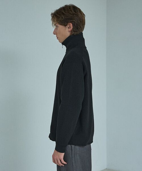 ABAHOUSE / アバハウス ニット・セーター | 12ゲージ 畦編み ドライバーズニット / ダブルジップ | 詳細5