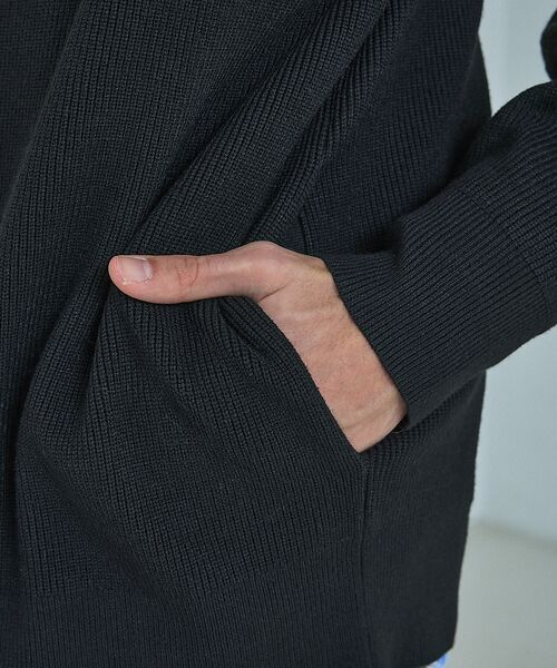 ABAHOUSE / アバハウス ニット・セーター | 12ゲージ 畦編み ドライバーズニット / ダブルジップ | 詳細9