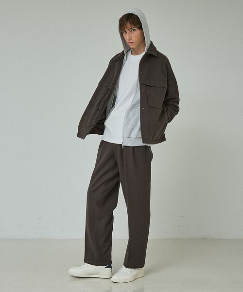 ABAHOUSE / アバハウス パンツ | 【セットアップ対応】ウールミルド ボリュームタック ワイドスラックス | 詳細1