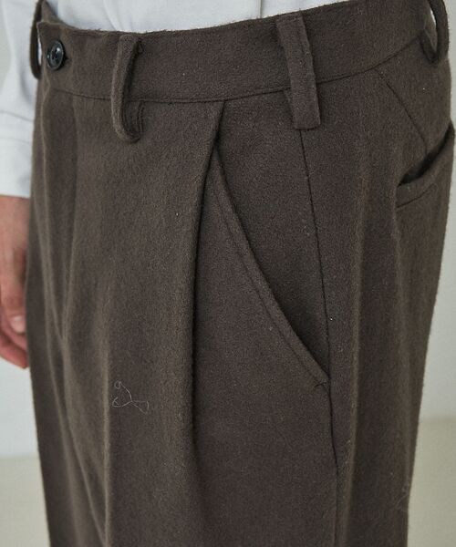 ABAHOUSE / アバハウス パンツ | 【セットアップ対応】ウールミルド ボリュームタック ワイドスラックス | 詳細4