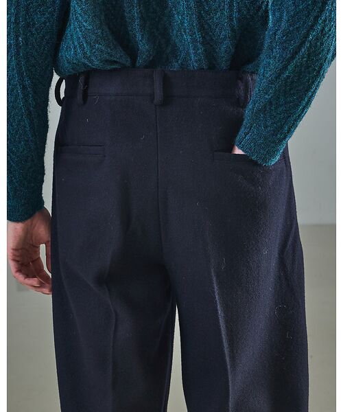 ABAHOUSE / アバハウス パンツ | 【セットアップ対応】ウールミルド ボリュームタック ワイドスラックス | 詳細10