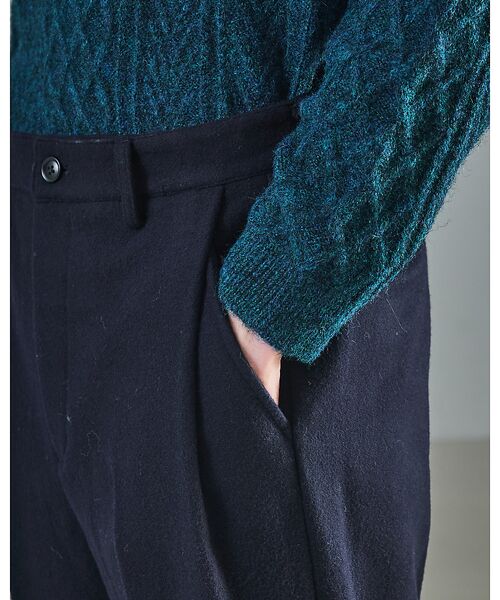ABAHOUSE / アバハウス パンツ | 【セットアップ対応】ウールミルド ボリュームタック ワイドスラックス | 詳細12