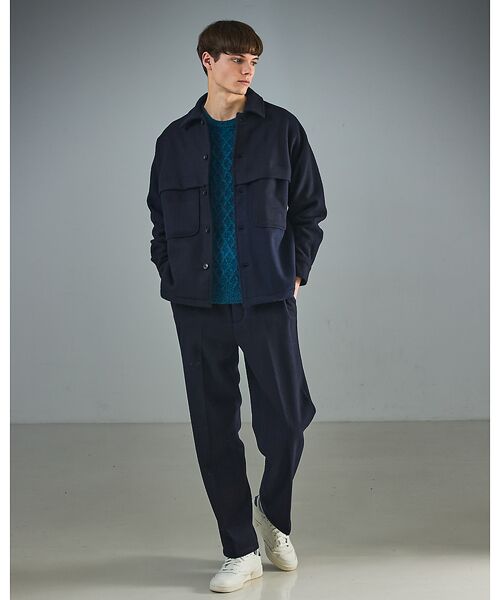 ABAHOUSE / アバハウス パンツ | 【セットアップ対応】ウールミルド ボリュームタック ワイドスラックス | 詳細15