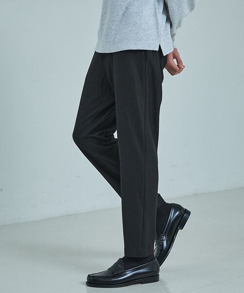 ABAHOUSE / アバハウス その他パンツ | 【コスミカルウォーム】 ノータック イージースラックス / スリムシルエット(ブラック)