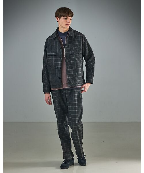 ABAHOUSE / アバハウス パンツ | 【セットアップ対応】ウールライク チェック ボリュームタック ワイドスラックス | 詳細1