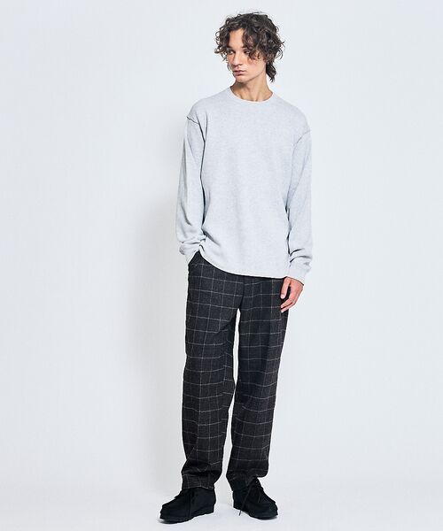 ABAHOUSE / アバハウス パンツ | 【セットアップ対応】ウールライク チェック ボリュームタック ワイドスラックス | 詳細10
