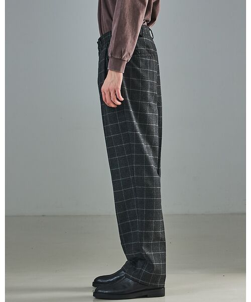 ABAHOUSE / アバハウス パンツ | 【セットアップ対応】ウールライク チェック ボリュームタック ワイドスラックス | 詳細2