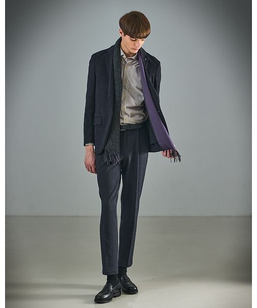 ABAHOUSE / アバハウス マフラー・ショール・スヌード・ストール | ウール×カシミヤ リバーシブル マフラー / ON・OFF兼用 | 詳細1