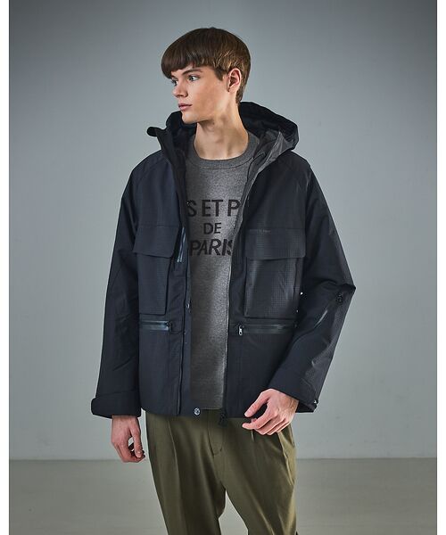 ABAHOUSE/アバハウス 【CAPE HORN】ANTARTICA シンサレート中綿ブルゾン / フーデッ ブラック 50 ABAHOUSE/アバハウス 【CAPE HORN】ANTARTICA シンサレート中綿ブルゾン / フーデッ ブラック 50