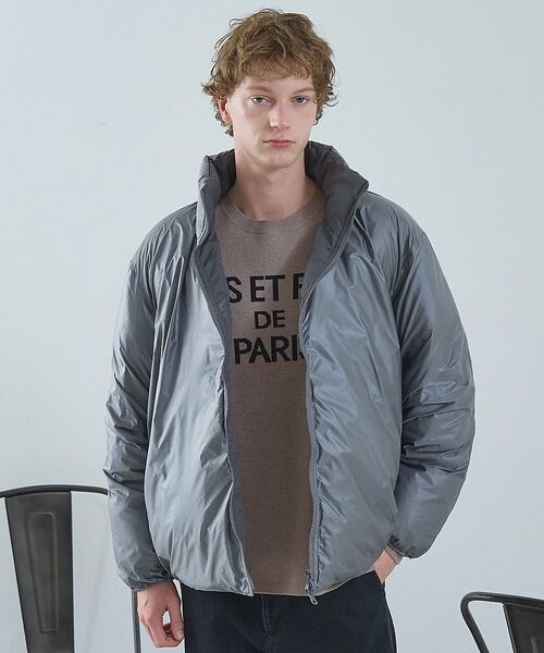 ABAHOUSE / アバハウス ダウンジャケット・ベスト | 【リバーシブル】シャーリング パデッドブルゾン / 中綿ジャケット / 撥水 | 詳細18