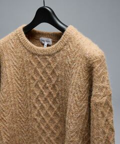 ABAHOUSE / アバハウス ニット・セーター | WOOL MIX メランジシャギー アランニット【予約】