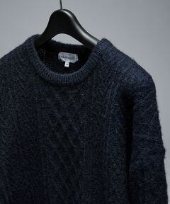 ABAHOUSE / アバハウス ニット・セーター | WOOL MIX メランジシャギー アランニット【予約】