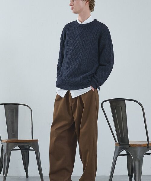 ABAHOUSE / アバハウス ニット・セーター | WOOL MIX メランジシャギー アランニット | 詳細24