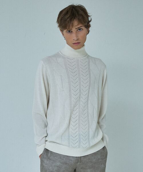 ABAHOUSE / アバハウス ニット・セーター | Pure Merino ハイゲージ タートルネックニット / ケーブルニット | 詳細6