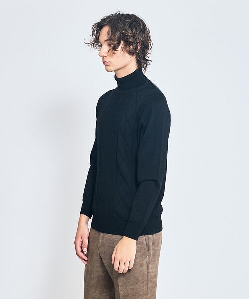 ABAHOUSE / アバハウス ニット・セーター | Pure Merino ハイゲージ タートルネックニット / ケーブルニット | 詳細11