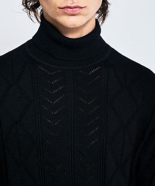 ABAHOUSE / アバハウス ニット・セーター | Pure Merino ハイゲージ タートルネックニット / ケーブルニット | 詳細13