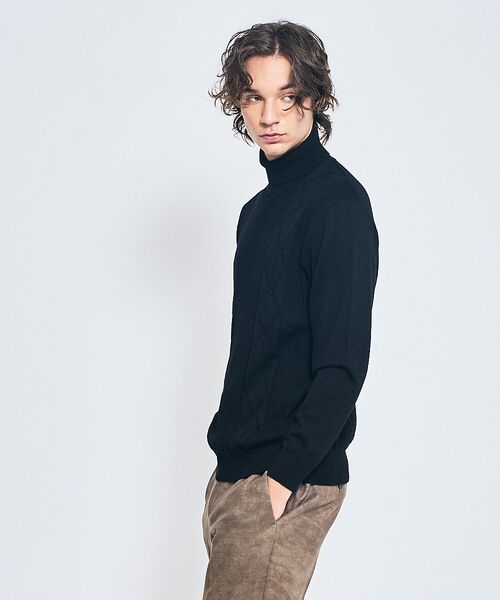 ABAHOUSE / アバハウス ニット・セーター | Pure Merino ハイゲージ タートルネックニット / ケーブルニット | 詳細16