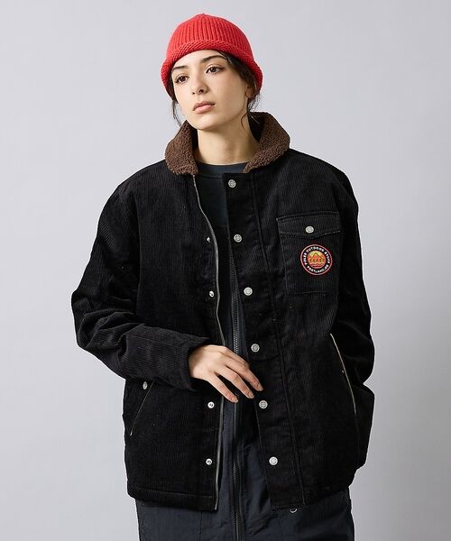 ABAHOUSE / アバハウス ブルゾン | 【POLER/ポーラー】CORDUROY BOA JK/コーデュロイ/ボア/ユニ（ブラック）