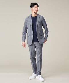 ABAHOUSE / アバハウス テーラードジャケット | 【上下2点SET/WEB限定】ヘリンボーン ジャガード ニットセットアップ /