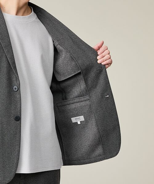 ABAHOUSE / アバハウス テーラードジャケット | 【上下2点SET/WEB限定】ヘリンボーン ジャガード ニットセットアップ / | 詳細12