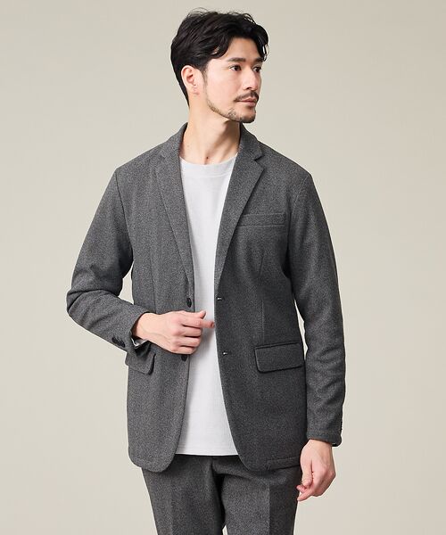 ABAHOUSE / アバハウス テーラードジャケット | 【上下2点SET/WEB限定】ヘリンボーン ジャガード ニットセットアップ / | 詳細4