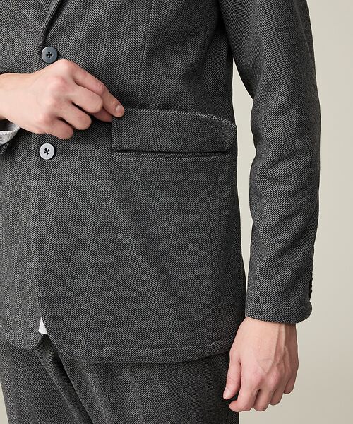 ABAHOUSE / アバハウス テーラードジャケット | 【上下2点SET/WEB限定】ヘリンボーン ジャガード ニットセットアップ / | 詳細10