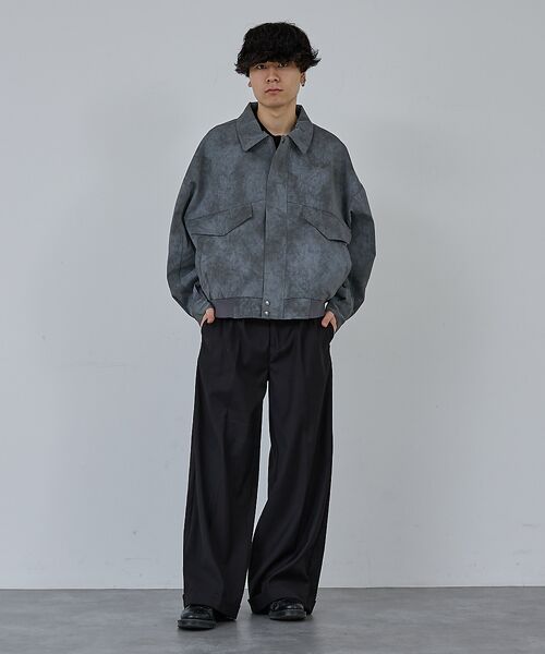 ABAHOUSE / アバハウス ブルゾン | 【AH ABAHOUSE】クロップド ネオレザー A-2ジャケット | 詳細1