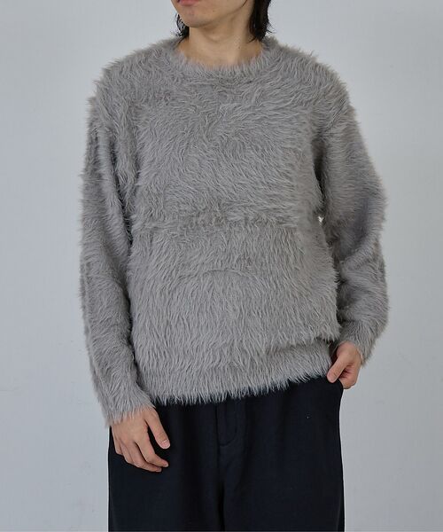 ABAHOUSE / アバハウス ニット・セーター | 【AH ABAHOUSE】ロングシャギー クルーネックニット（グレー）