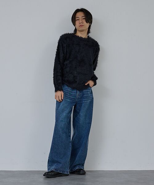 ABAHOUSE / アバハウス ニット・セーター | 【AH ABAHOUSE】ロングシャギー クルーネックニット | 詳細17
