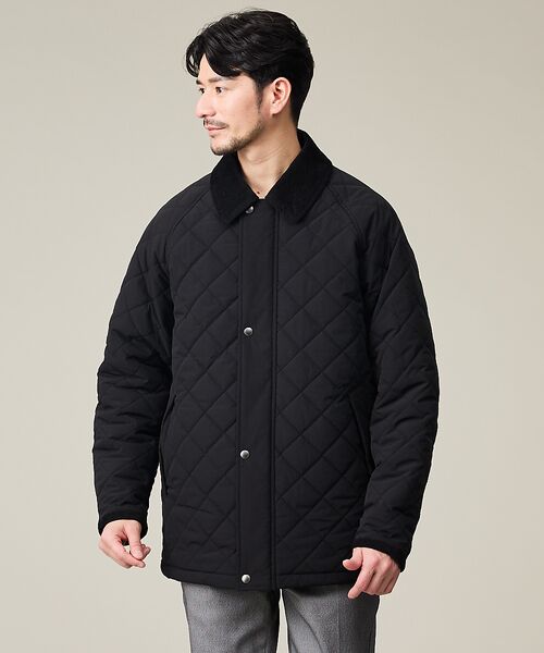 ABAHOUSE/アバハウス 【コーデュロイ襟】ラグラン 中綿キルティング ジャケット【予約】 ブラック 46 ABAHOUSE/アバハウス 【コーデュロイ襟】ラグラン 中綿キルティング ジャケット【予約】 ブラック 46