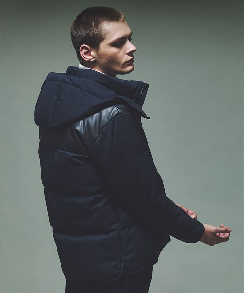 ABAHOUSE / アバハウス ダウンジャケット・ベスト | 【700FP】レザーライクコンビ ダウンジャケット | 詳細3